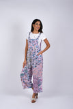 225292/4 Lavender Floral Serenity Patchwork Boho Overalls