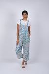 225292/3 Blue Floral Serenity Patchwork Boho Overalls