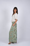 225295/2 Green Floral Serenity Patchwork Chic Pants