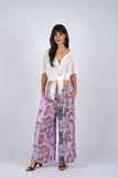 225295/4 Lavender Floral Serenity Patchwork Chic Pants