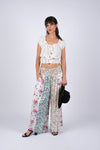 225295/1 White Floral Serenity Patchwork Chic Pants