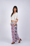 225295/4 Lavender Floral Serenity Patchwork Chic Pants