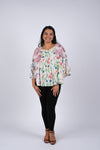 225298 Floral Serenity Boho Flared Top