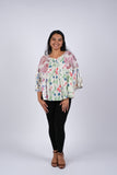 225298 Floral Serenity Boho Flared Top