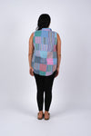 225301 Patchwork Plaid Collared Shirt