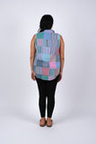 225301 Patchwork Plaid Collared Shirt