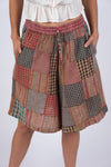 225304 Patchwork Plaid Unisex Shorts