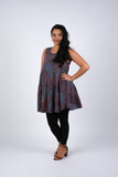 225305 Patchwork Plaid Sleeveless Dress