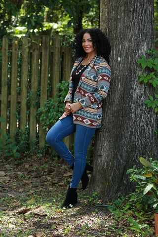 225501 Aztec Western Jacket: Boho Fall Blazer