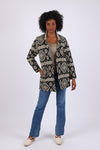 225503 Tribal Aztec Jacket: Geo Black and White Blazer