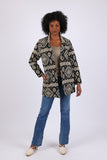 225503 Tribal Aztec Jacket: Geo Black and White Blazer
