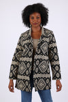225503 Tribal Aztec Jacket: Geo Black and White Blazer