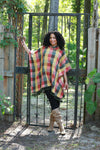 225505 Autumn Blend Poncho: Cozy Cotton in Plaid