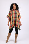 225505 Autumn Blend Poncho: Cozy Cotton in Plaid