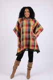 225505 Autumn Blend Poncho: Cozy Cotton in Plaid