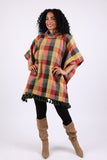 225505 Autumn Blend Poncho: Cozy Cotton in Plaid