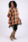 225505 Autumn Blend Poncho: Cozy Cotton in Plaid