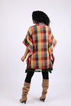 225505 Autumn Blend Poncho: Cozy Cotton in Plaid