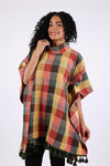 225505 Autumn Blend Poncho: Cozy Cotton in Plaid