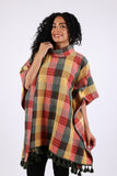 225505 Autumn Blend Poncho: Cozy Cotton in Plaid
