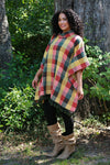 225505 Autumn Blend Poncho: Cozy Cotton in Plaid