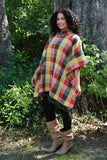 225505 Autumn Blend Poncho: Cozy Cotton in Plaid