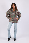 225506 Boho Patchwork Batik Hoodie: Relax Fit with Front Pocket