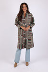 225507 Bohemian Patchwork Jacket: Batik Forest Green
