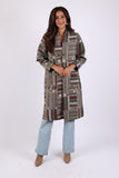 225507 Bohemian Patchwork Jacket: Batik Forest Green