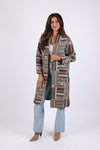 225507 Bohemian Patchwork Jacket: Batik Forest Green