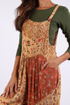 225511 Boho Fall Overall: Patchwork in Amber Hue