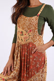 225511 Boho Fall Overall: Patchwork in Amber Hue