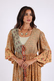 225513 Boho Patchwork Cover-Up: 3/4 Bell Sleeve (Amber Hue Line)