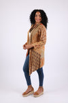 225514 Rustic Patchwork Open Front Cardigan (Amber Hue Line)