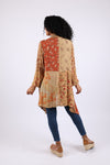 225514 Rustic Patchwork Open Front Cardigan (Amber Hue Line)
