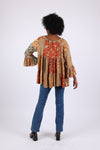 225517 Fall Patchwork Blouse Top: Bell Sleeve (Amber Hue)