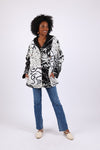 225519 Button-down Jacket: Black and White Patchwork