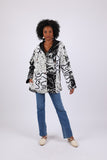 225519 Button-down Jacket: Black and White Patchwork