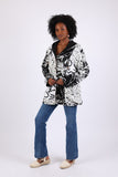 225519 Button-down Jacket: Black and White Patchwork