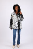 225519 Button-down Jacket: Black and White Patchwork