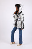 225519 Button-down Jacket: Black and White Patchwork