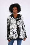 225519 Button-down Jacket: Black and White Patchwork