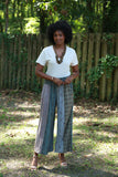 225522 Earthy Vintage Patchwork Palazzo Pants (Wildwoven Dream)