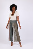 225522 Earthy Vintage Patchwork Palazzo Pants (Wildwoven Dream)
