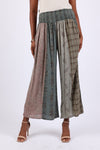 225522 Earthy Vintage Patchwork Palazzo Pants (Wildwoven Dream)