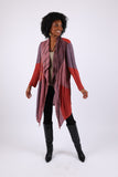 225524 Rustic Patchwork Plum Cardigan (Wildwoven Dream)