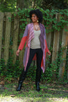 225524 Rustic Patchwork Plum Cardigan (Wildwoven Dream)