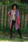 225524 Rustic Patchwork Plum Cardigan (Wildwoven Dream)