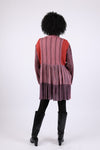 225526 Flowy Tiered Tunic: Patchwork in Plum