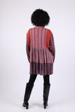 225526 Flowy Tiered Tunic: Patchwork in Plum